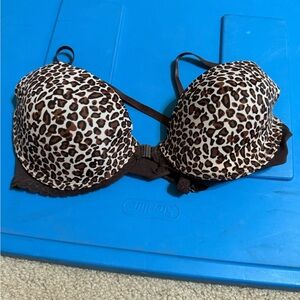 Brown leopard print bra